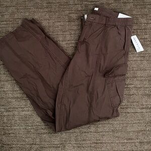 new brown low rise cargo pants